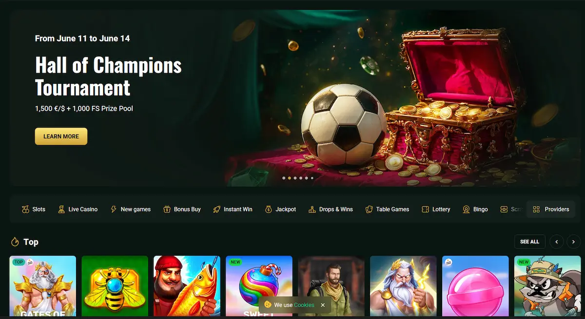 Goldex Casino – Spiellobby und Willkommensbonus