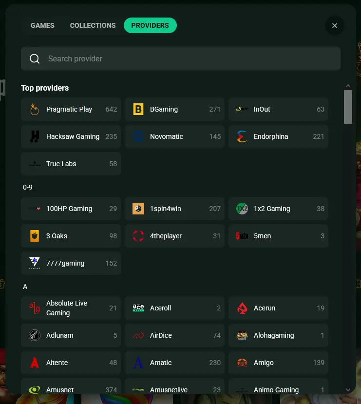 Goldex Casino Anbieter – Pragmatic Play, Evolution Gaming und mehr