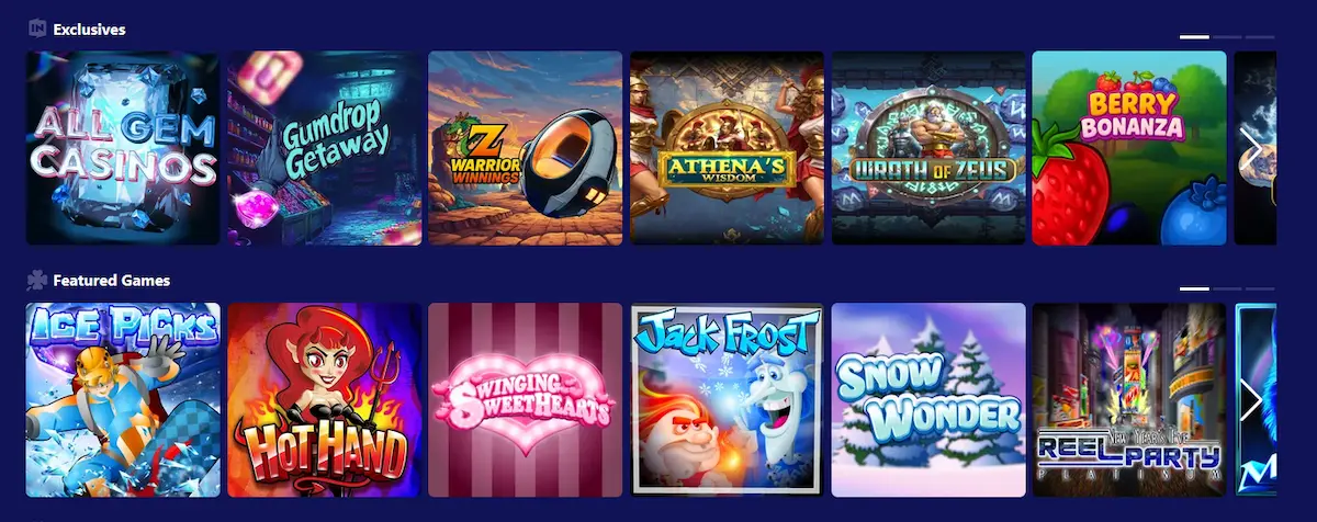Spielautomaten bei Vegas Days Casino von Rival Gaming und Betsoft Gaming